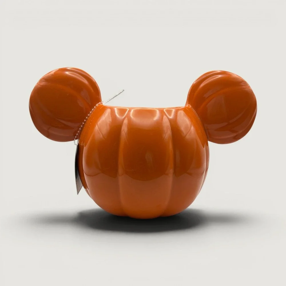Disney Mickey Mouse Halloween Pumpkin Decorative Vase Orange Ceramic Kohl's NEW
